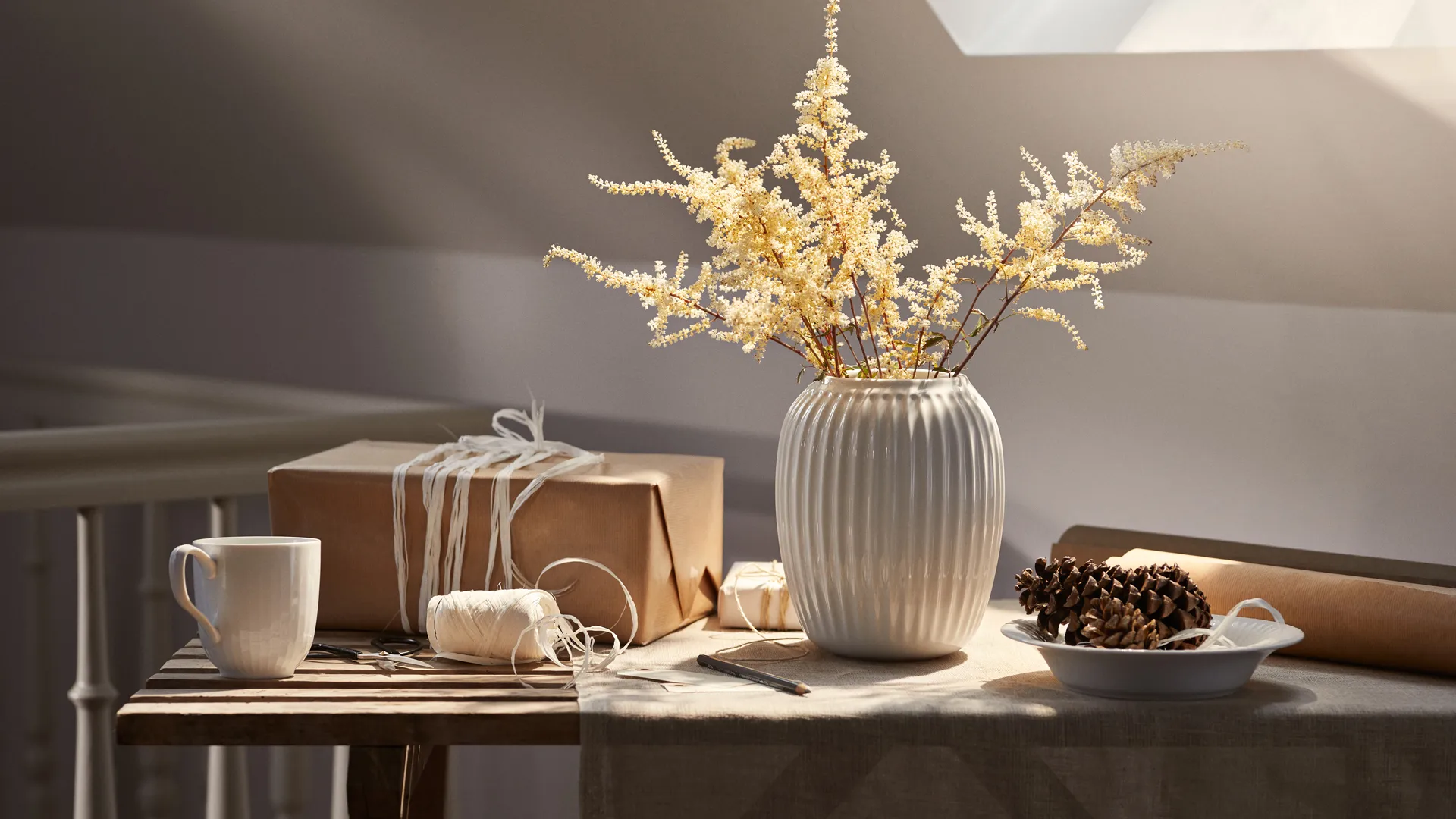 Hammershøi Vase mittel, Weiß Kähler