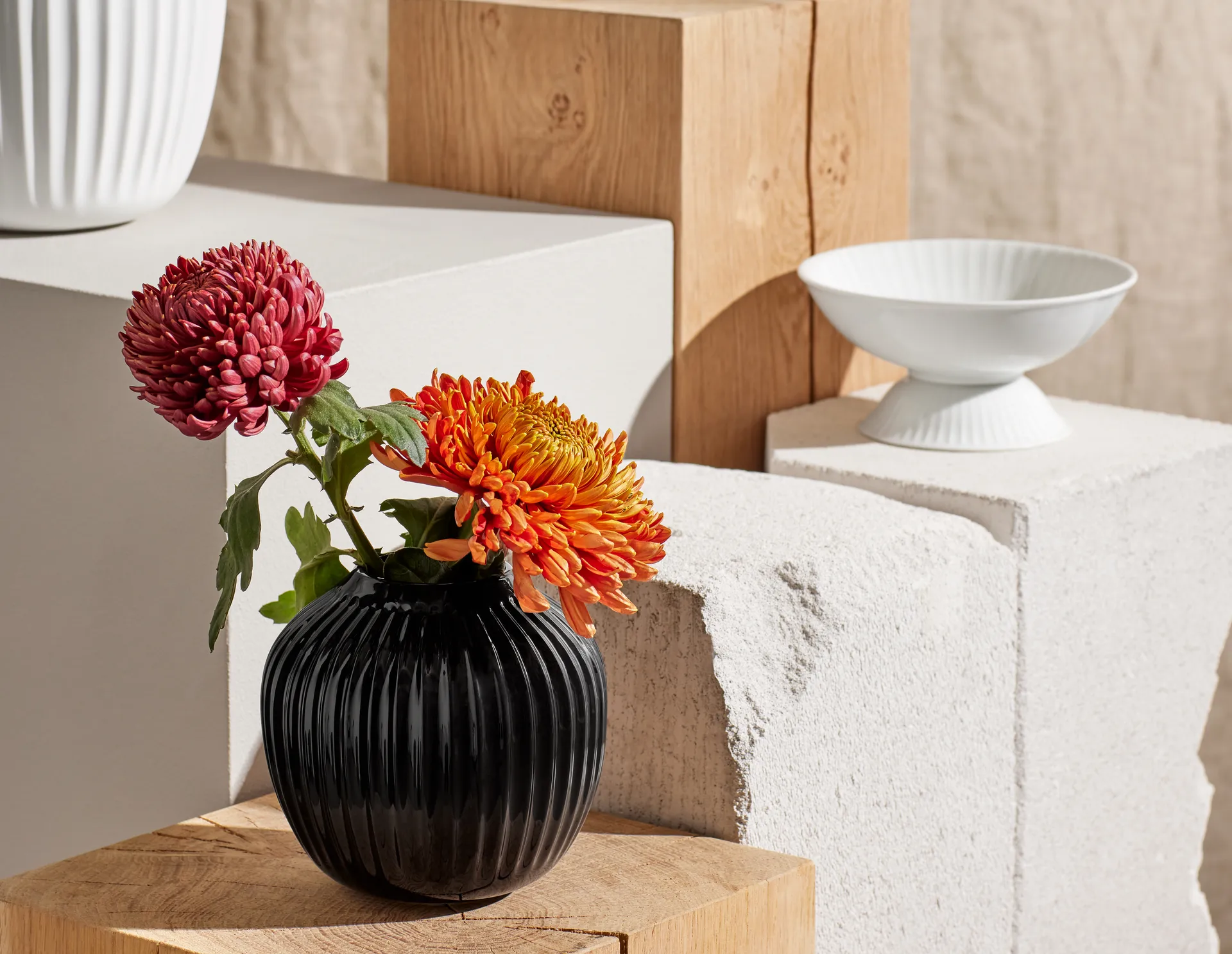 Hammershøi Vase, Schwarz, klein 13 cm Kähler