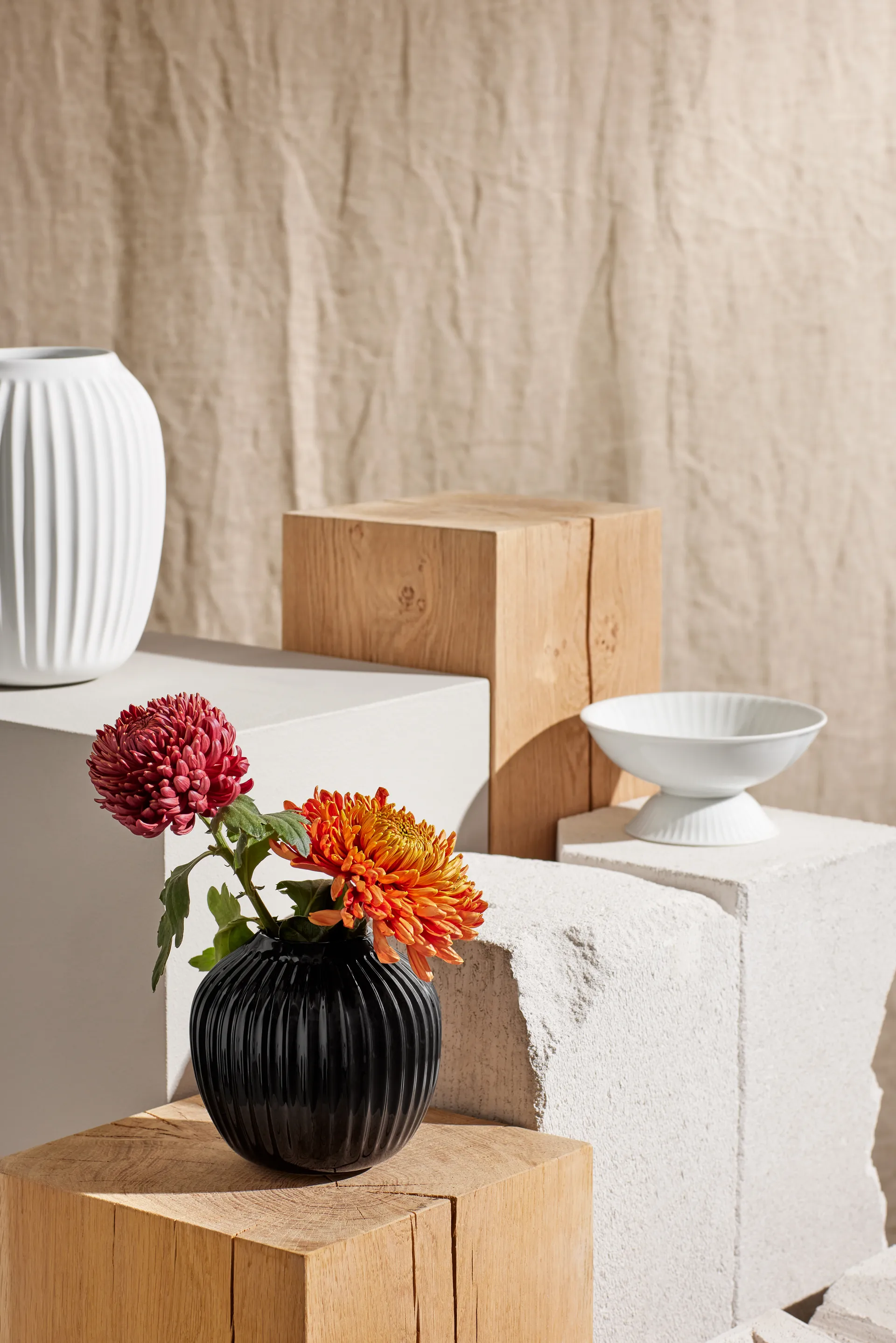 Hammershøi Vase, Schwarz, klein 13 cm Kähler