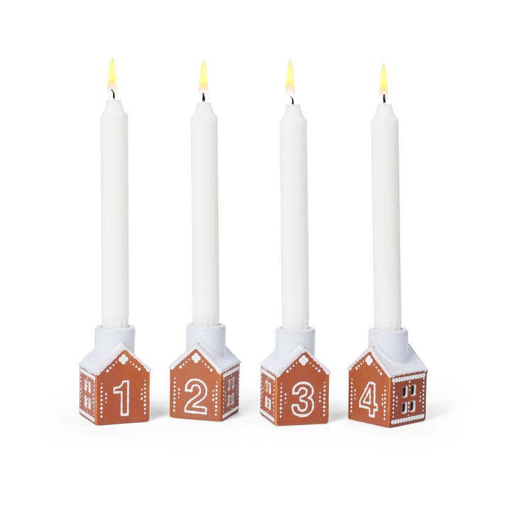 Lebkuchen Adventsleuchter 4-teilig, Braun Kähler