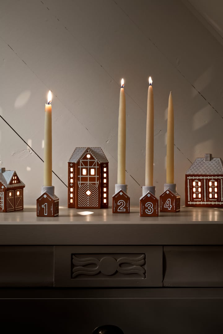 Lebkuchen Adventsleuchter 4-teilig, Braun Kähler