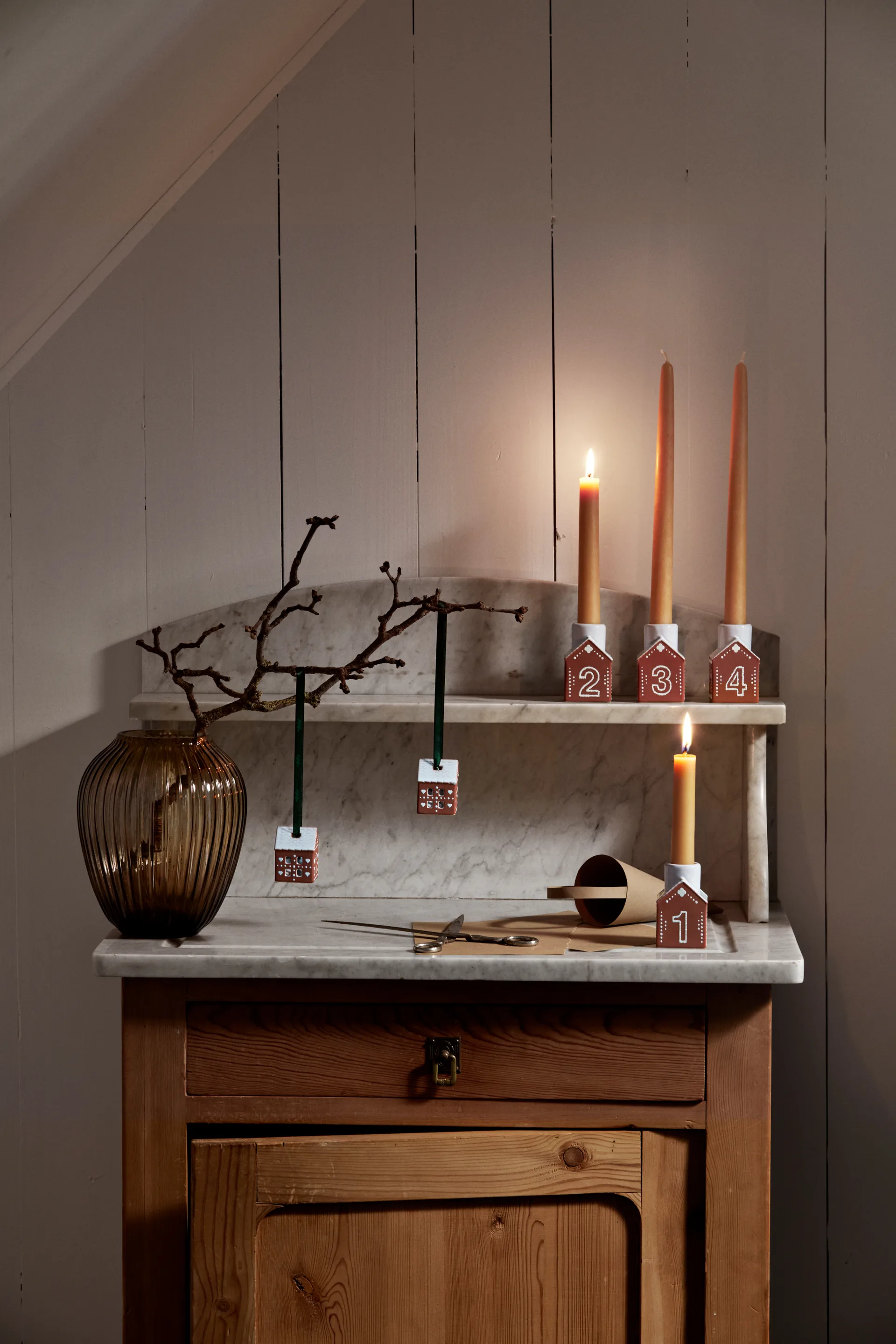 Lebkuchen Anhänger 5 cm 2er-Pack, Braun Kähler