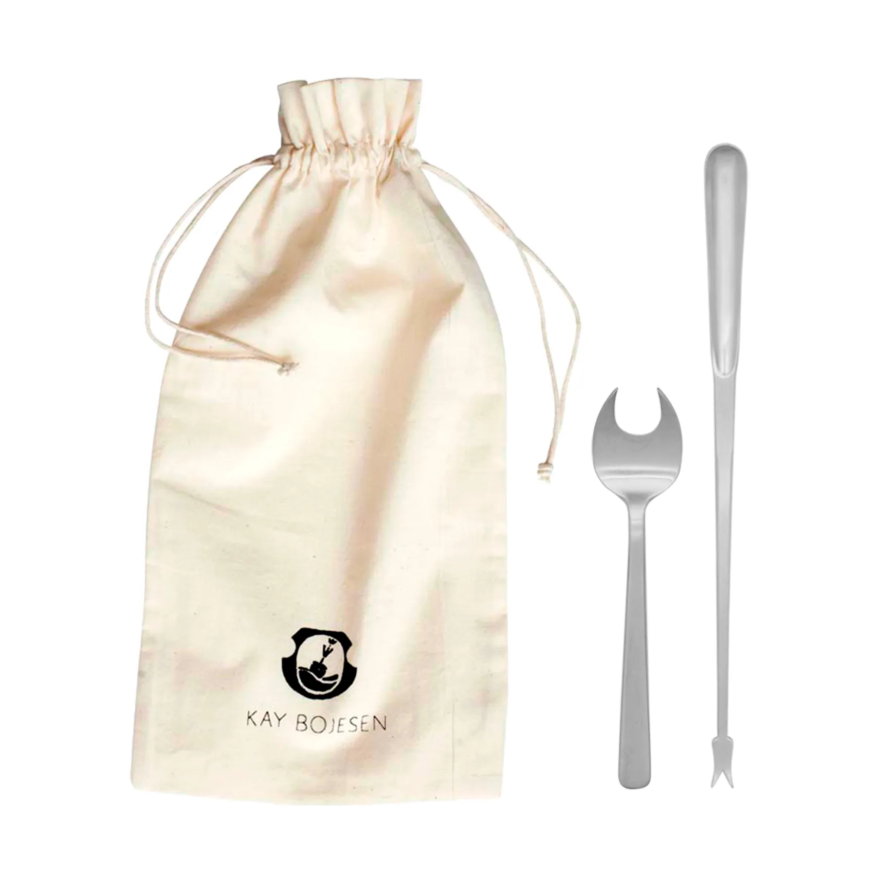 Grand Prix Besteck für Meeresfrüchte 8-teilig, Matte steel Kay Bojesen