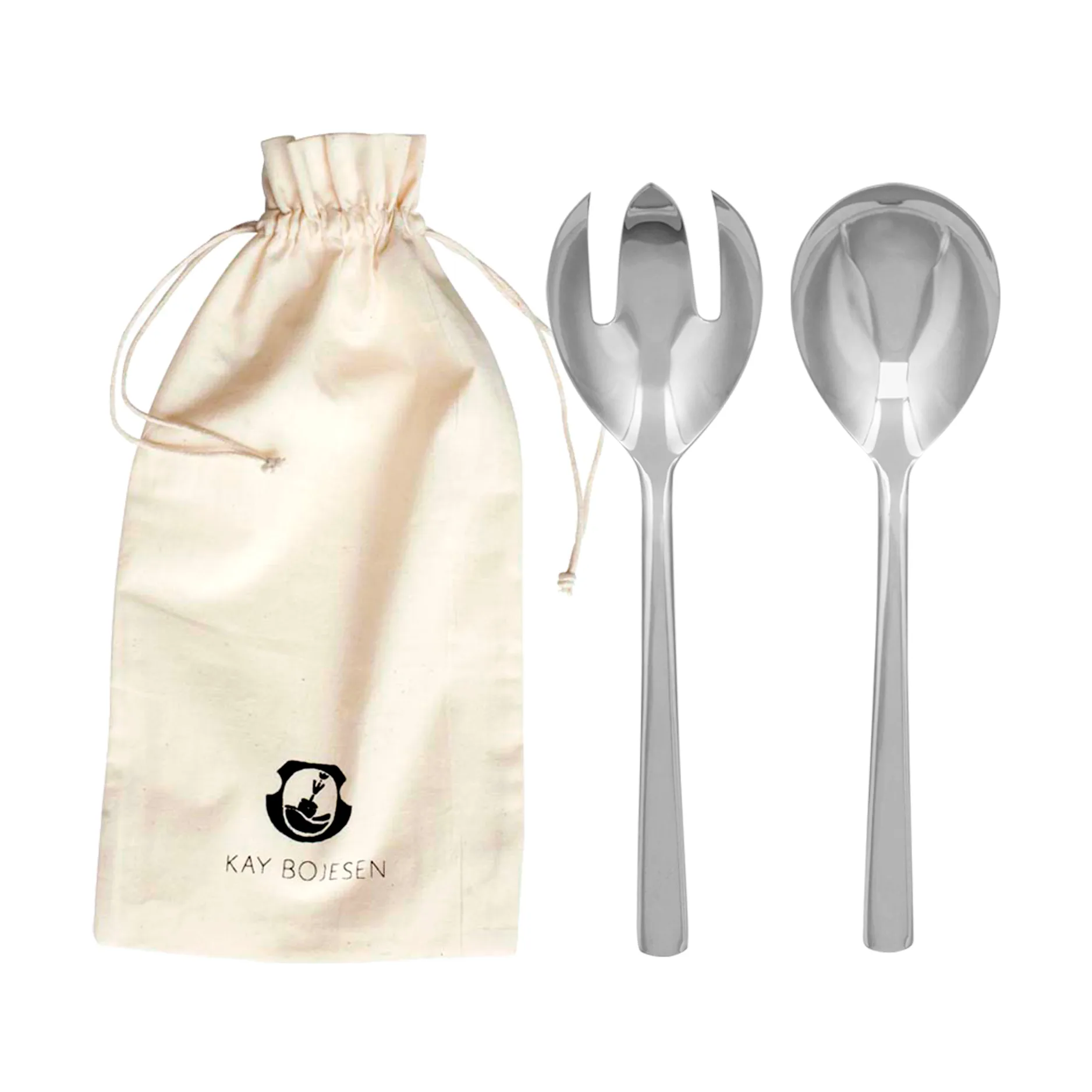 Grand Prix Salatbesteck 18,5cm 2-teilig, Polished steel Kay Bojesen