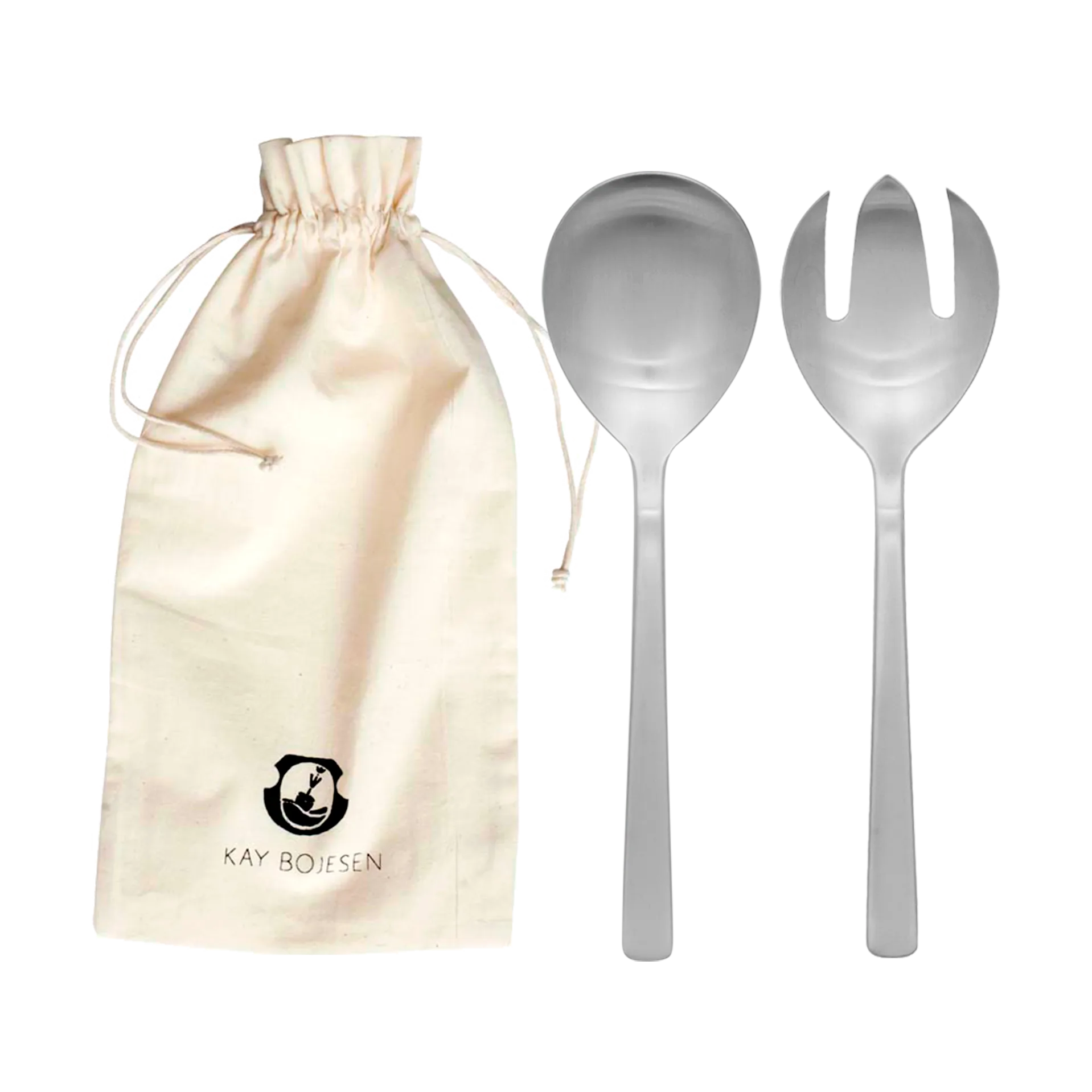 Grand Prix Salatbesteck 23,5cm 2-teilig, Matte steel Kay Bojesen
