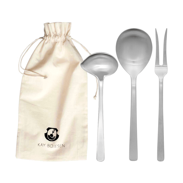 Grand Prix Servierset 3 Teile - Matte steel - Kay Bojesen