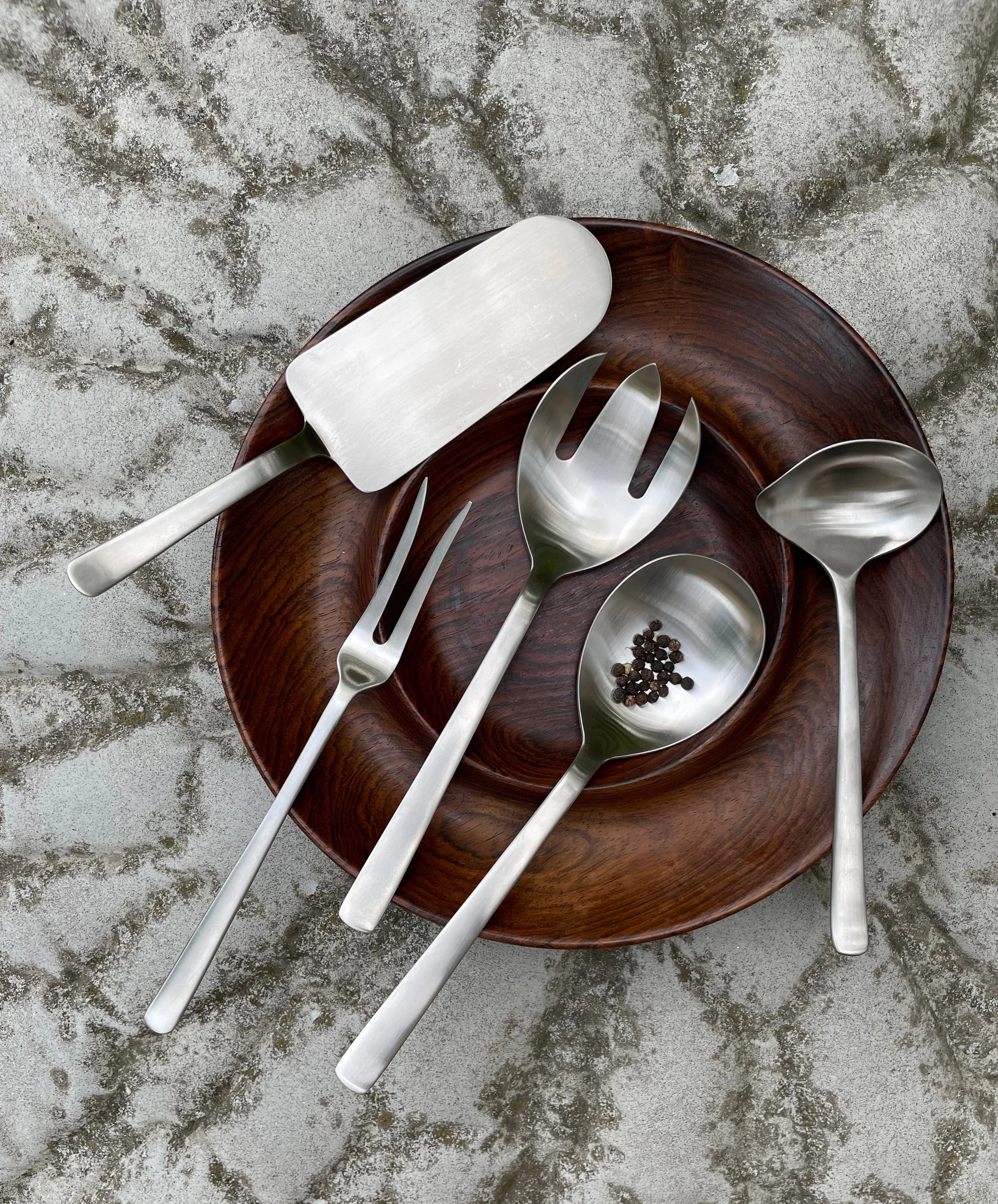 Grand Prix Servierset 3 Teile, Matte steel Kay Bojesen