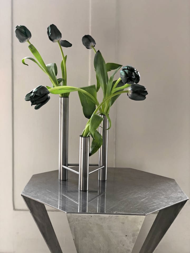 VISTA Vase und Kerzenhalter, Matte steel Kay Bojesen