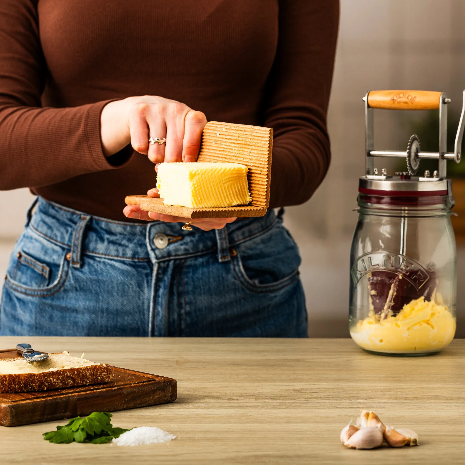 Kilner Buttermesser, Helles Holz, 2-teilig Kilner