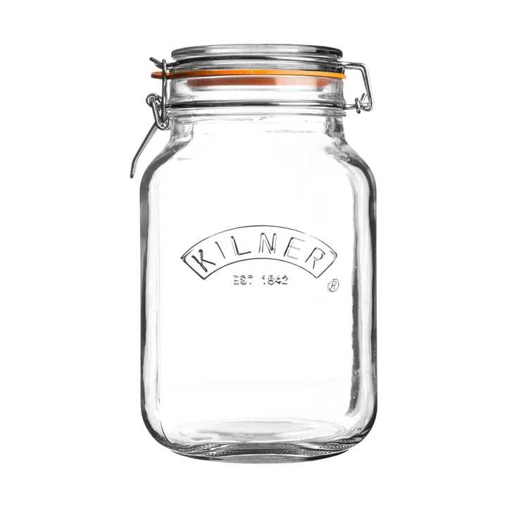 Kilner eckiges Einmachglas mit Drahtbügelverschluss - Klar, 2 L - Kilner