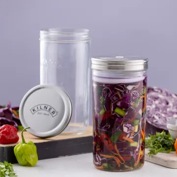 Kilner Fermentierset - Klar-Edelstahl, 1 l - Kilner