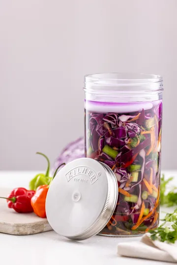 Kilner Fermentierset - Klar-Edelstahl, 1 l - Kilner