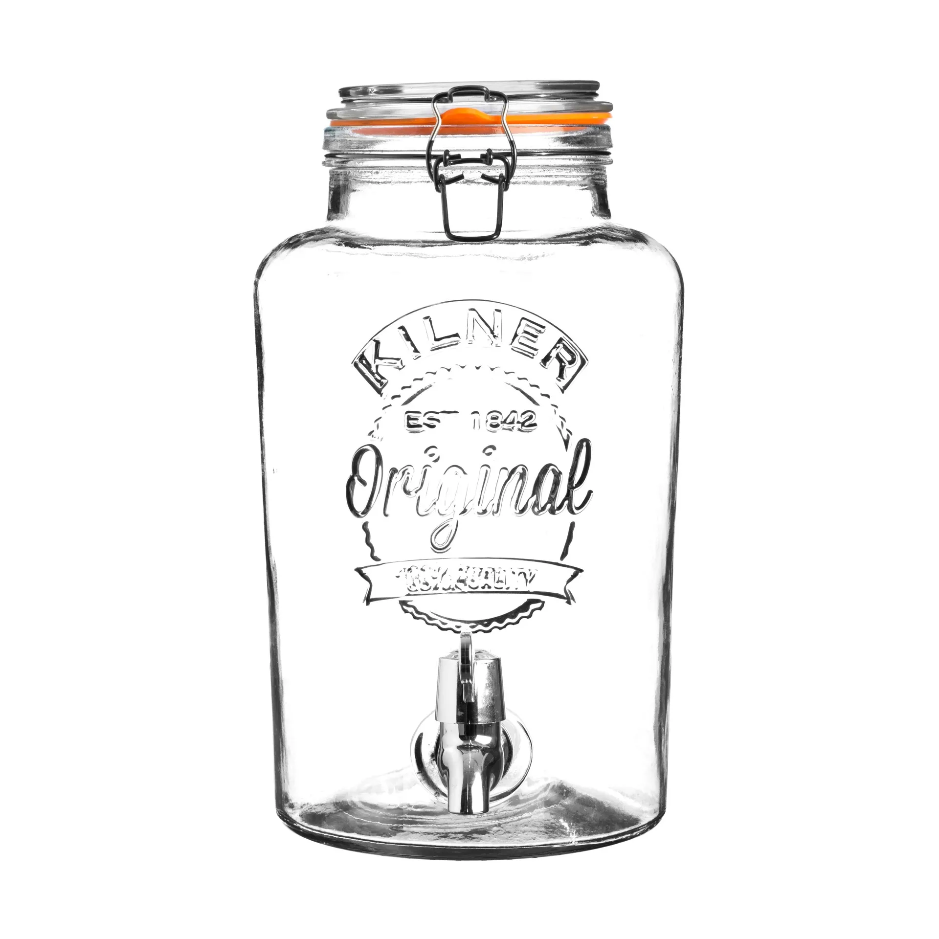 Kilner Getränkespender mit Zapfhahn, Klar-Edelstahl, 8 l Kilner
