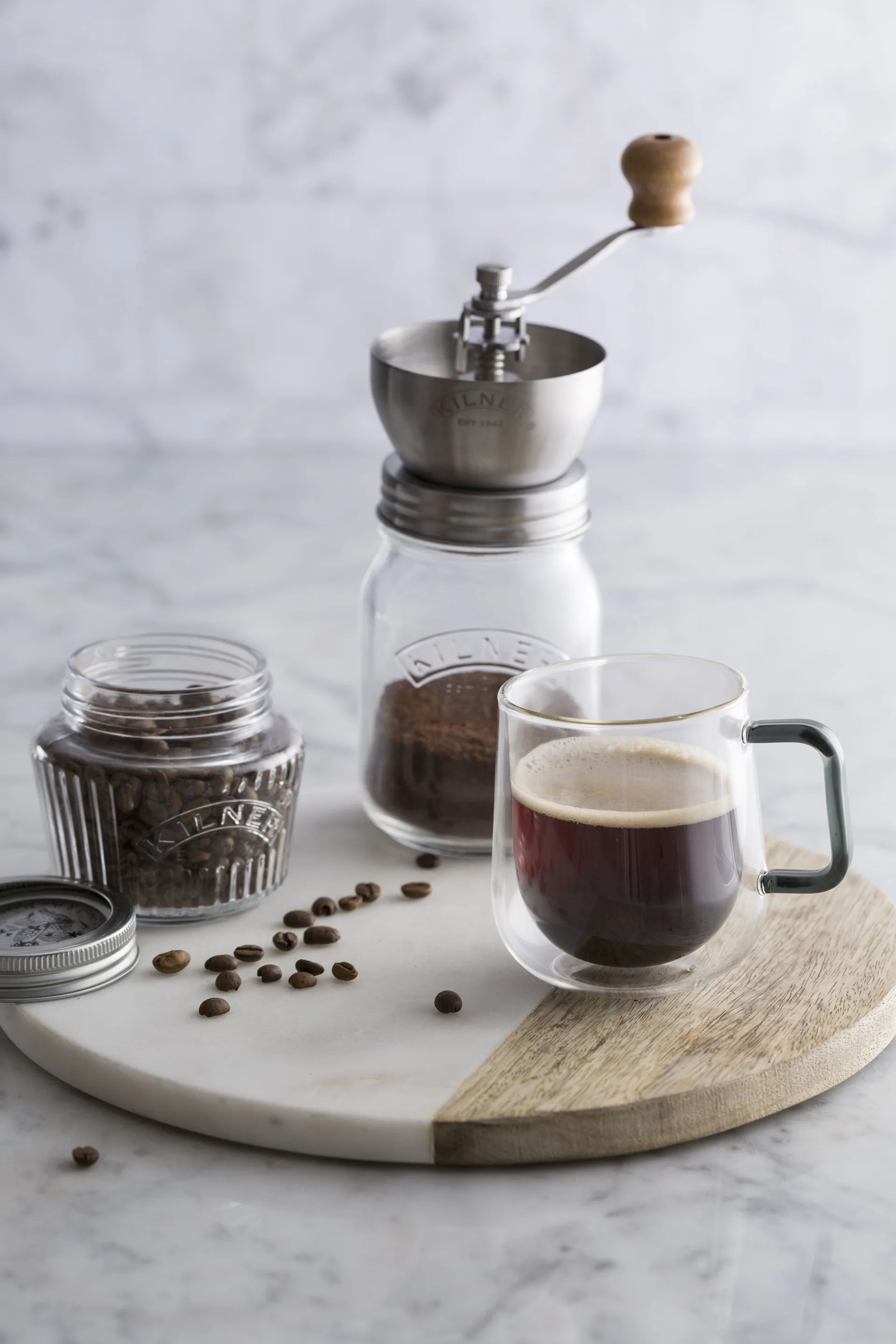 Kilner Kaffeemühle, Klar-Edelstahl, 0,5 l Kilner