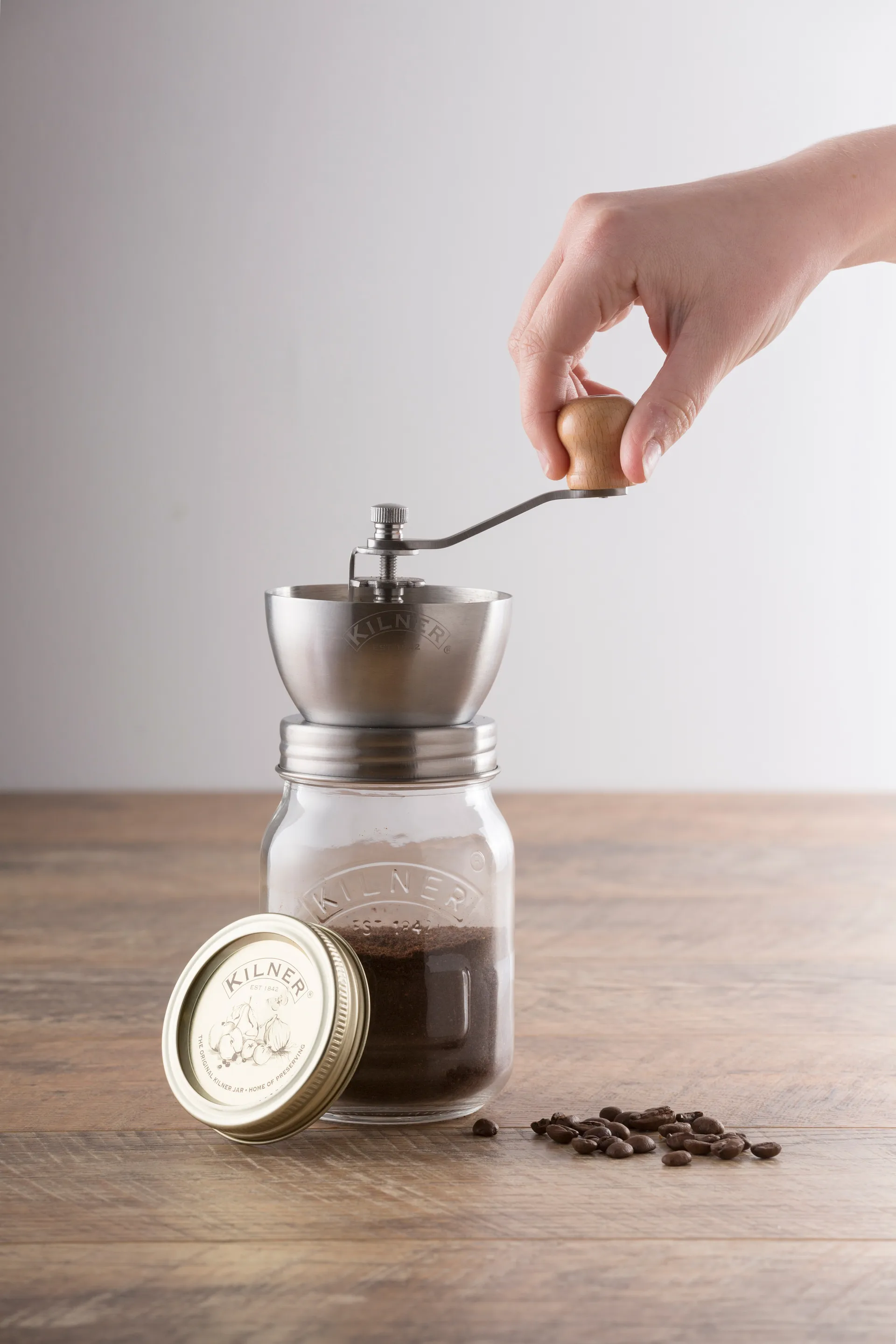 Kilner Kaffeemühle, Klar-Edelstahl, 0,5 l Kilner