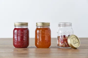 Kilner Konservenglas rund - Klar-Gold, 0,5 l - Kilner