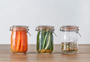 Kilner runde Bügelverschlussglas - Klar, 1 l - Kilner