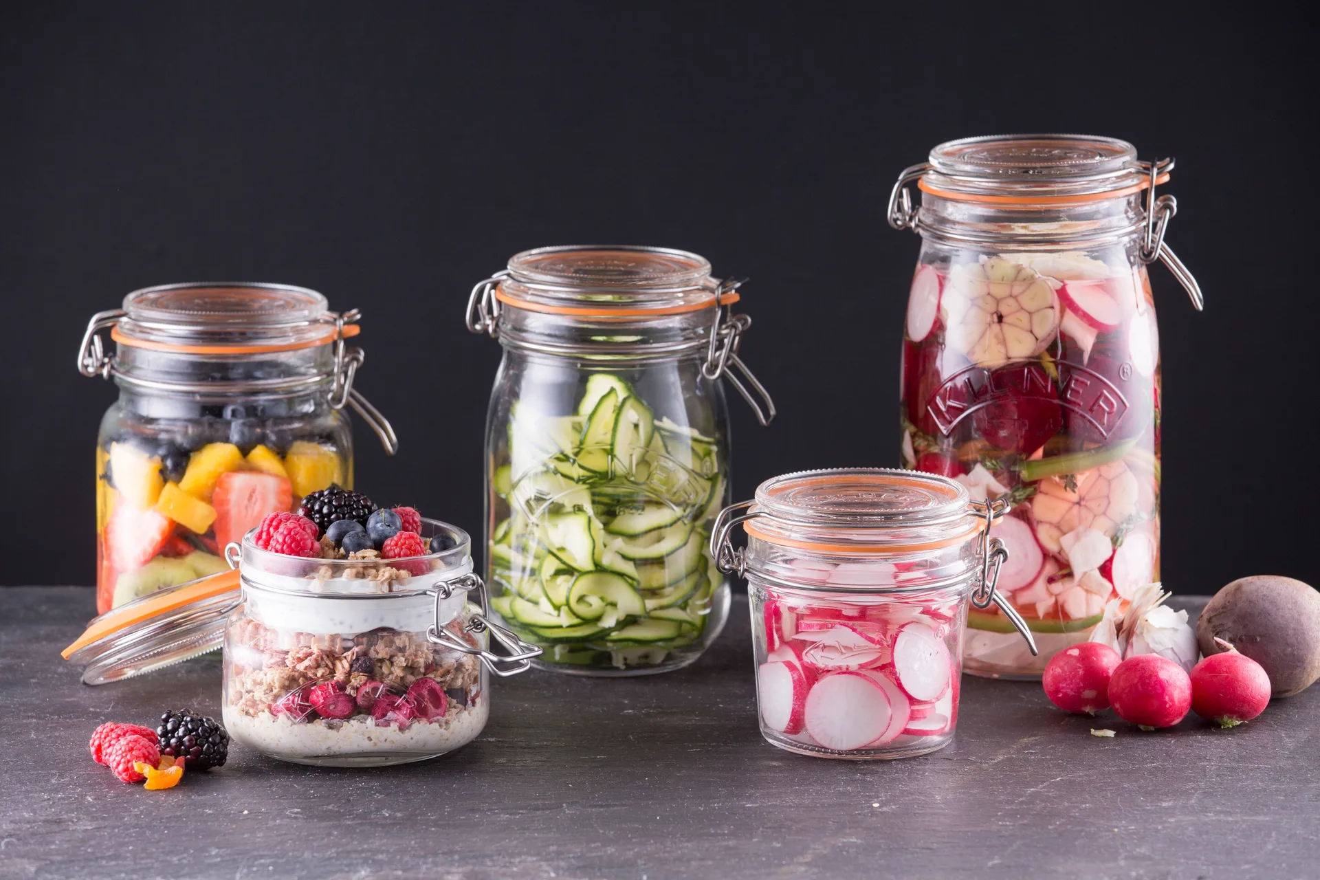Kilner runde Bügelverschlussglas, Klar, 2 L Kilner