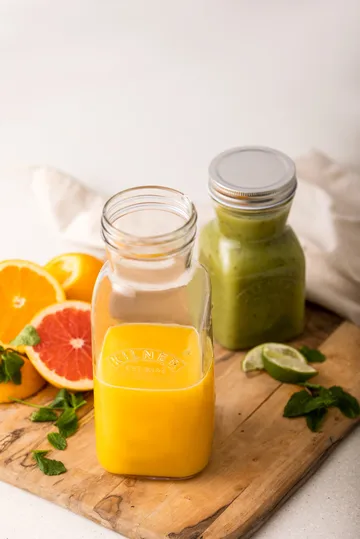 Kilner Saft- und Saucenflasche - Klar-Edelstahl, 1 l - Kilner