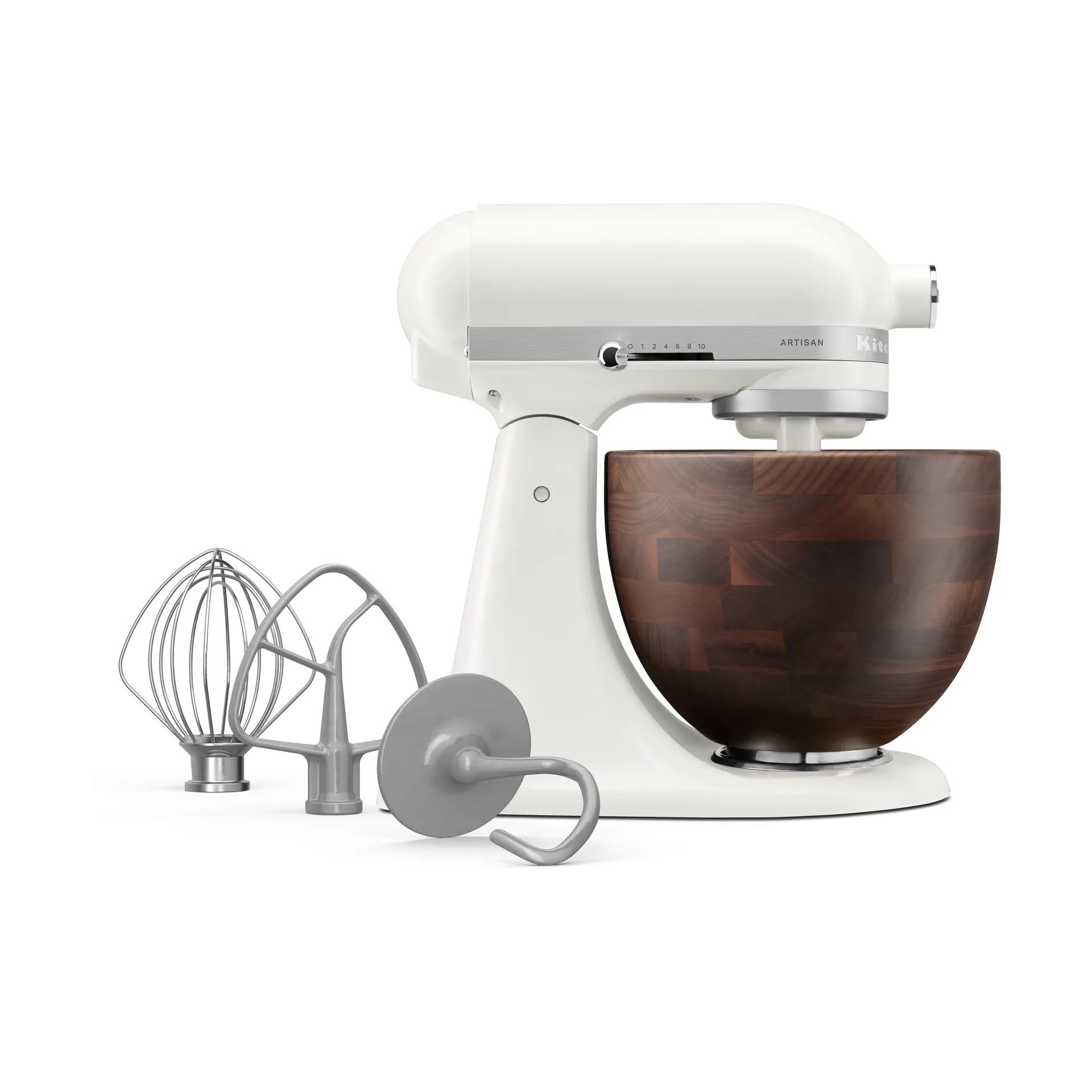 Artisan 5KSM156 Küchenmaschine mit Holzschüssel 4,7 l, Porcelain white-walnut KitchenAid