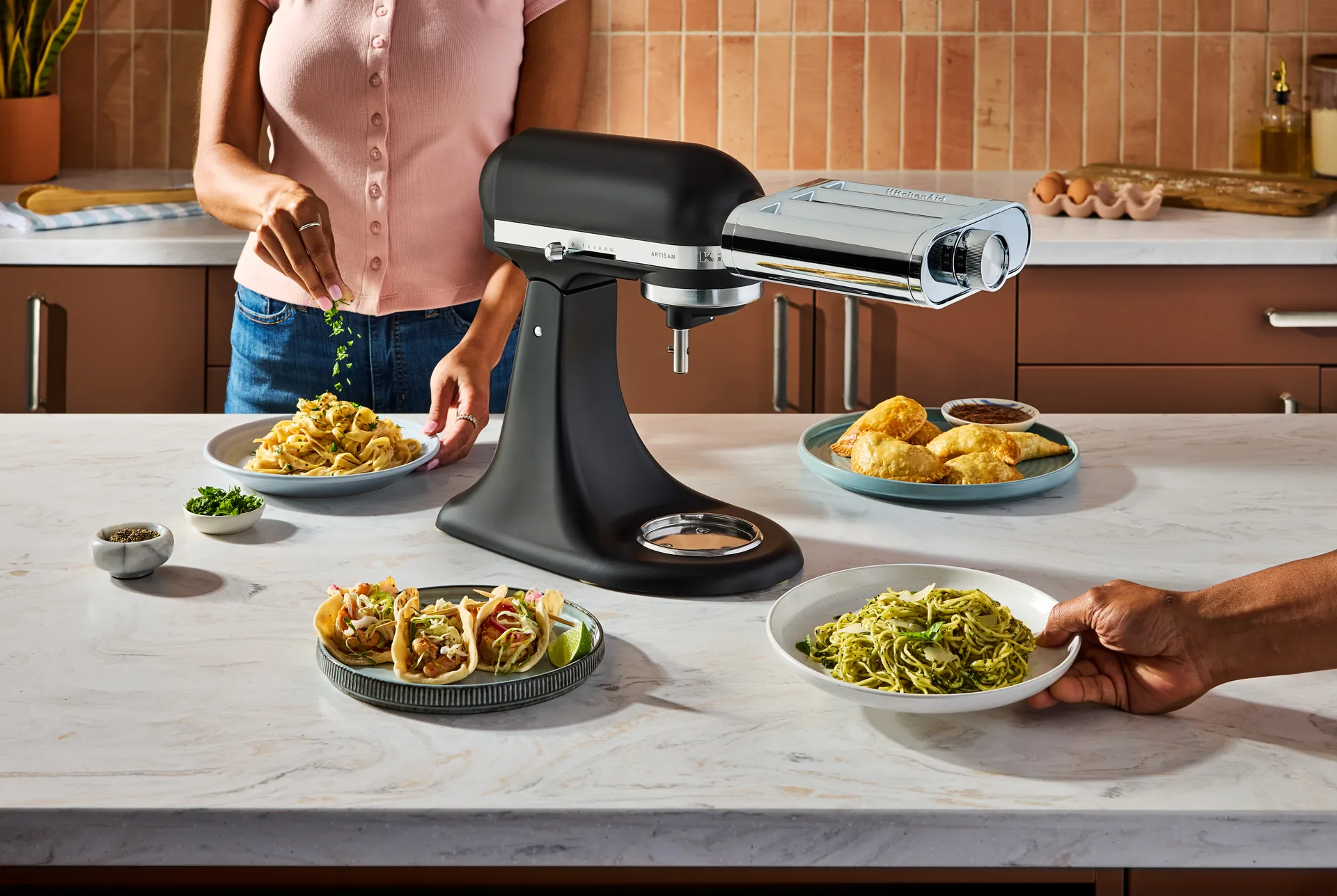 KitchenAid 3-in-1 Pasta-Zubehör für Küchenmaschine, Metal KitchenAid