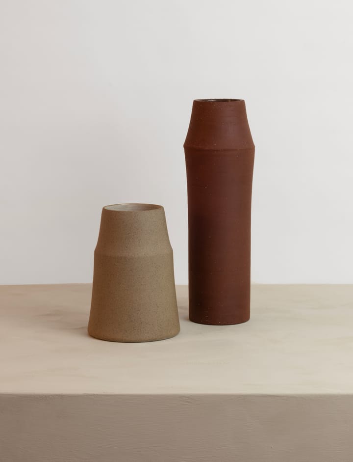Clay Vase 18 cm, Warm sand Knabstrup Keramik