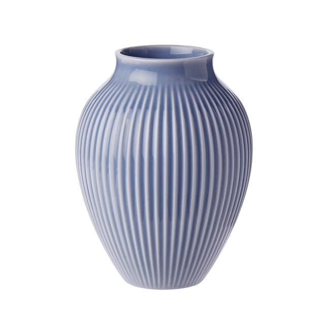 Knabstrup Vase geriffelt 12,5cm, Lavendelblau Knabstrup Keramik