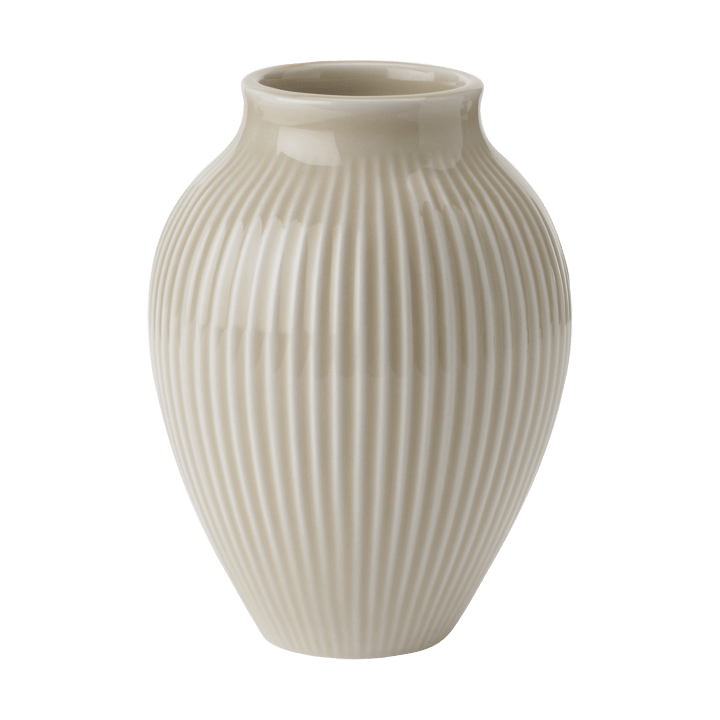 Knabstrup Vase geriffelt 12,5cm, Ripple sand Knabstrup Keramik