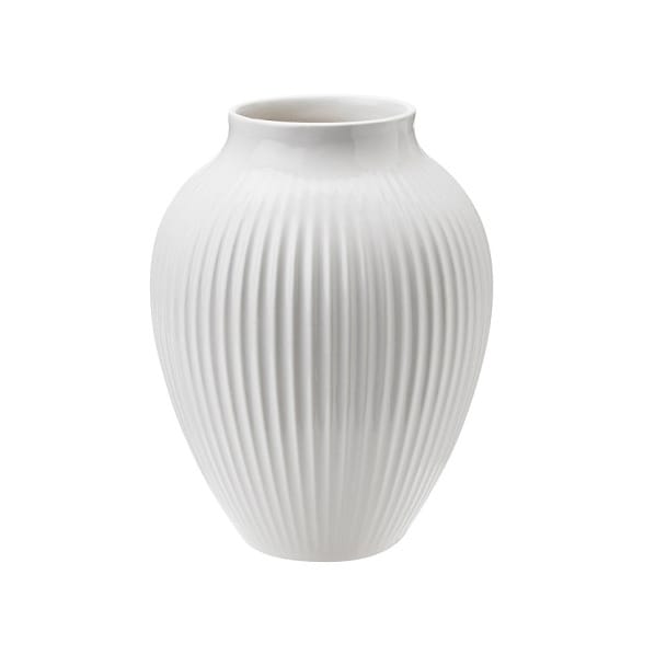 Knabstrup Vase geriffelt 12,5cm, Weiß Knabstrup Keramik
