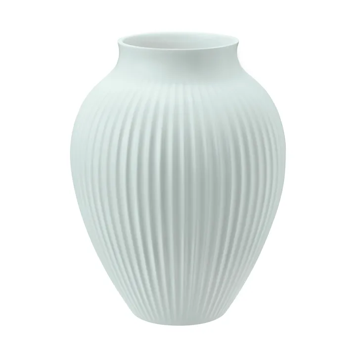 Knabstrup Vase geriffelt 20cm - Ice blue - Knabstrup Keramik