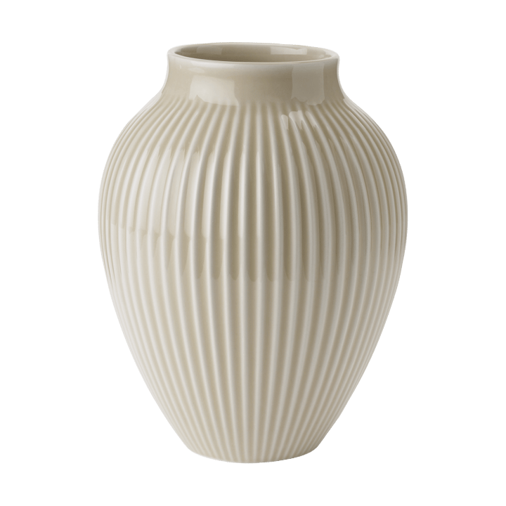 Knabstrup Vase geriffelt 20cm, Ripple sand Knabstrup Keramik