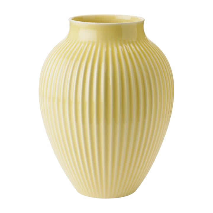Knabstrup Vase geriffelt 27cm, Gelb Knabstrup Keramik