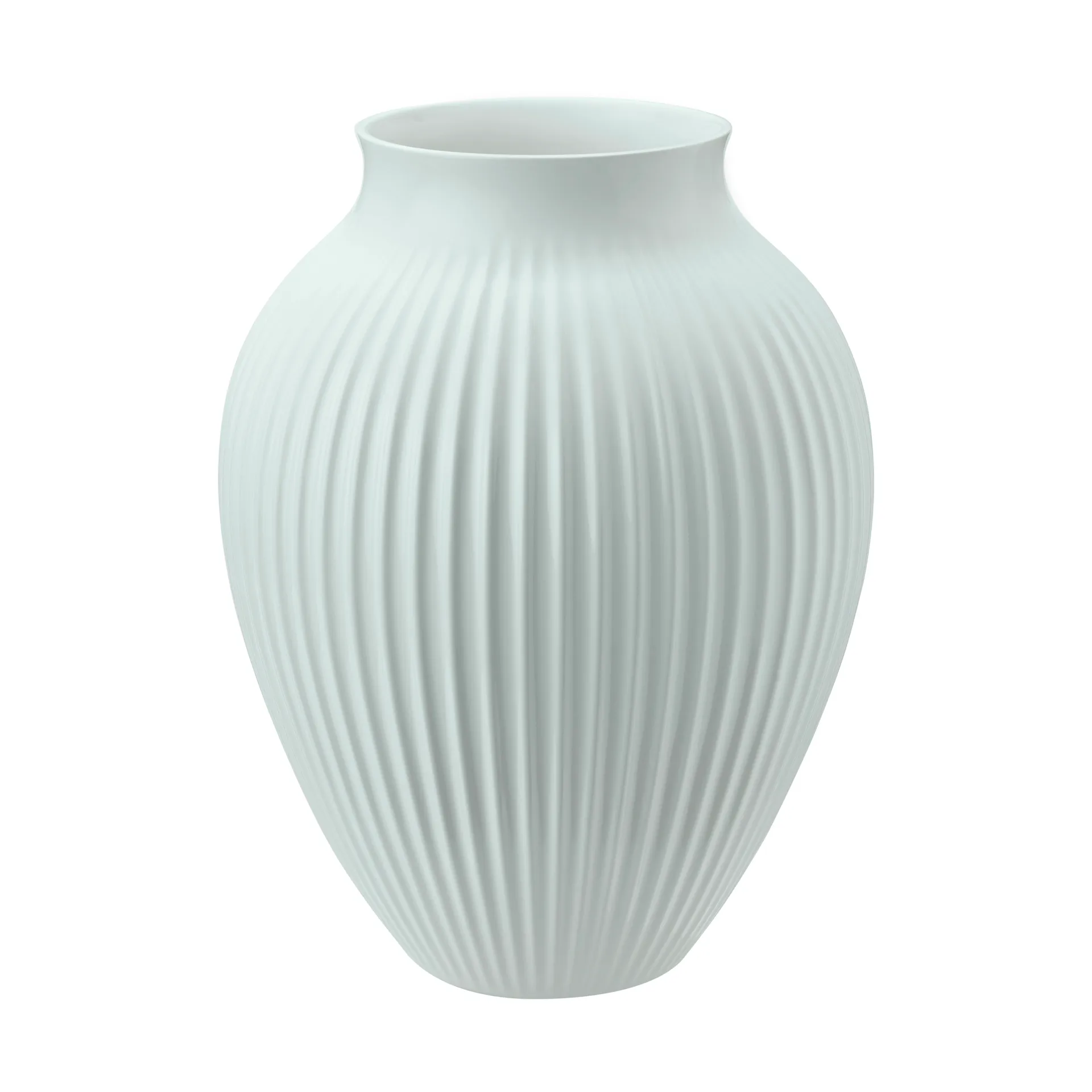 Knabstrup Vase geriffelt 27cm, Ice blue Knabstrup Keramik