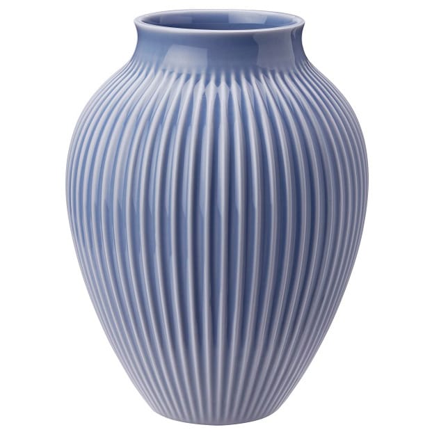 Knabstrup Vase geriffelt 27cm, Lavendelblau Knabstrup Keramik
