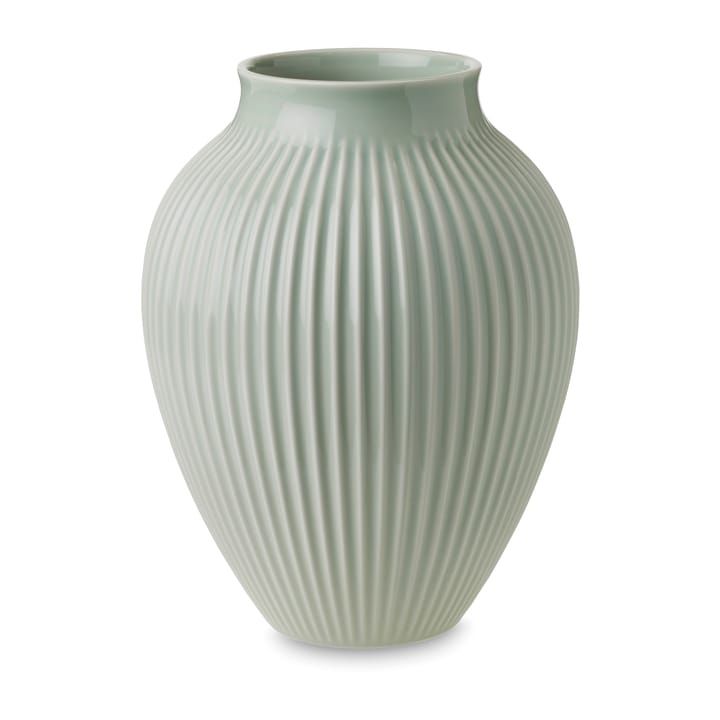 Knabstrup Vase geriffelt 27cm, Minzgrün Knabstrup Keramik
