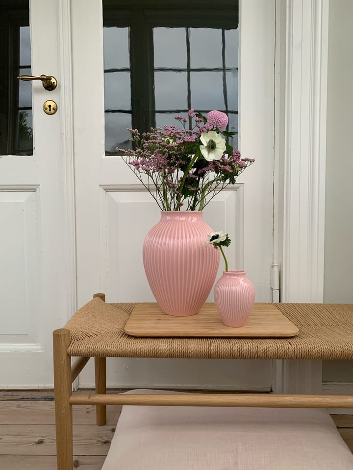 Knabstrup Vase geriffelt 27cm, Rosa Knabstrup Keramik