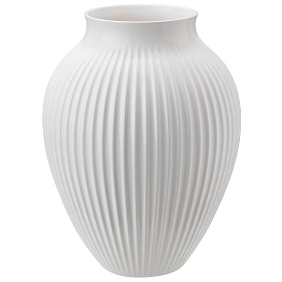 Knabstrup Vase geriffelt 27cm, Weiß Knabstrup Keramik