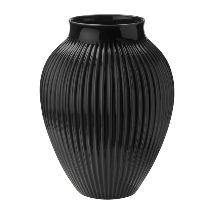 Knabstrup Vase gerippt 35cm, Schwarz Knabstrup Keramik