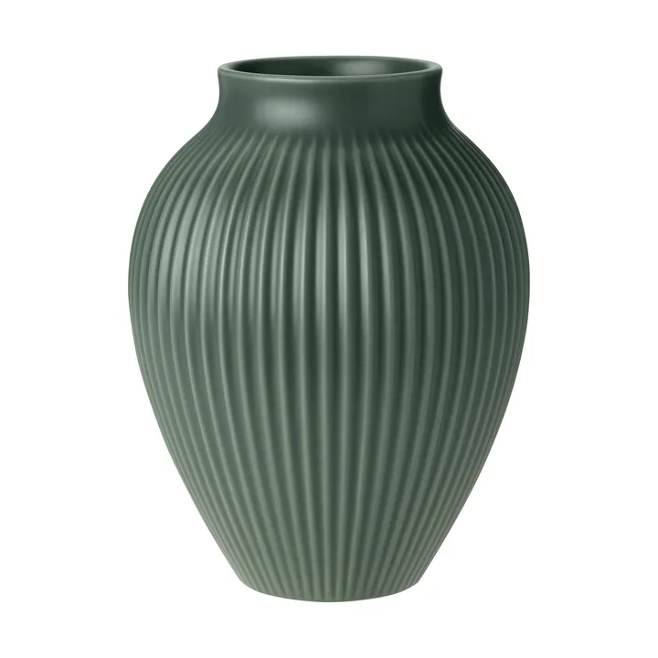 Knabstrup Vase Ripple matt celadon green - 20 cm - Knabstrup Keramik