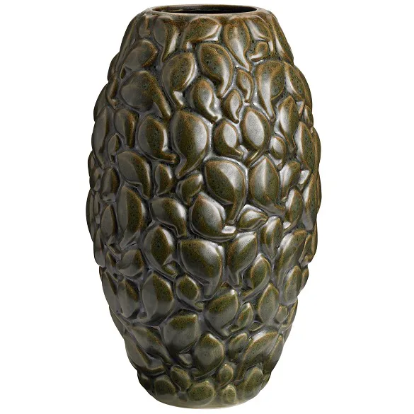 Leaf Vase Limited Edition 40cm, Khaki vert Knabstrup Keramik