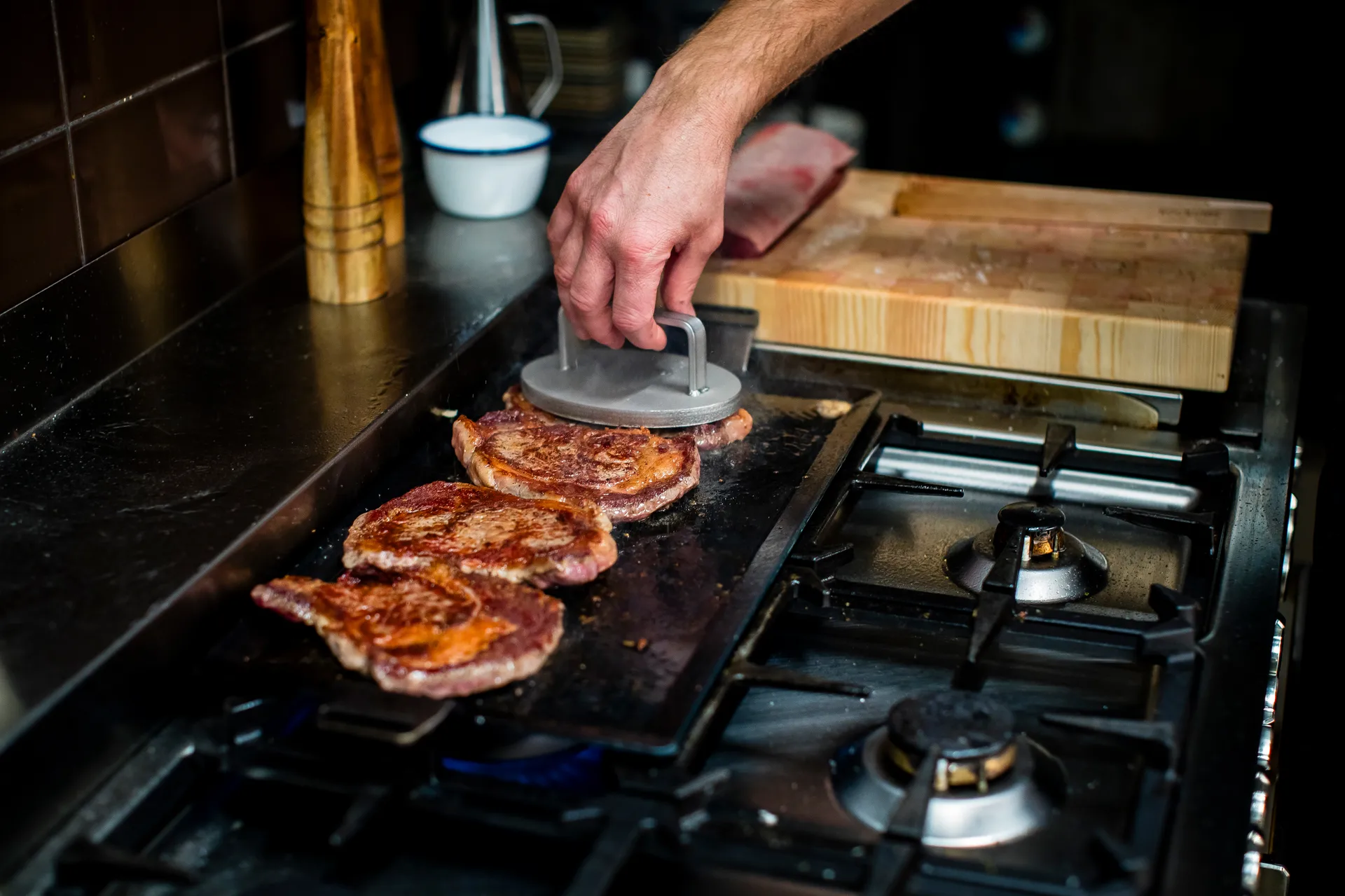 Grillplatte, 4 mm Kohlenstoffstahl, Bratfläche 45 x 22cm Kockums Jernverk