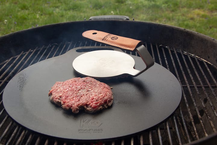 Kockums Burgerpresse mit Griffschutz, Edelstahl-Leder Kockums Jernverk