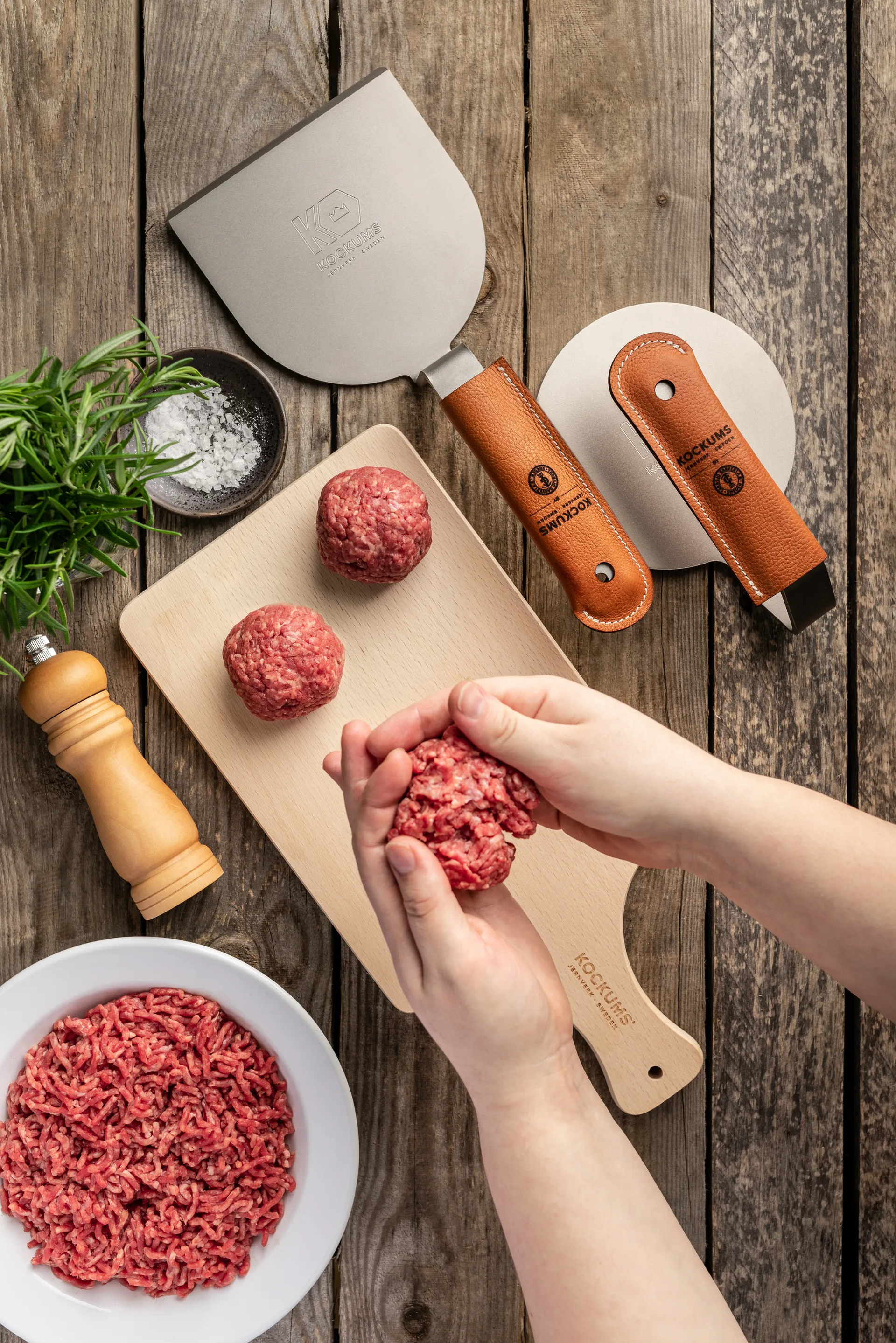 Kockums Burgerpresse mit Griffschutz, Edelstahl-Neopren Kockums Jernverk