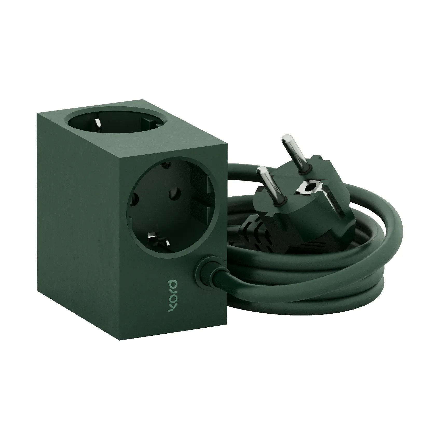 Cuboid Steckdose 2 m, Dark Green Kord