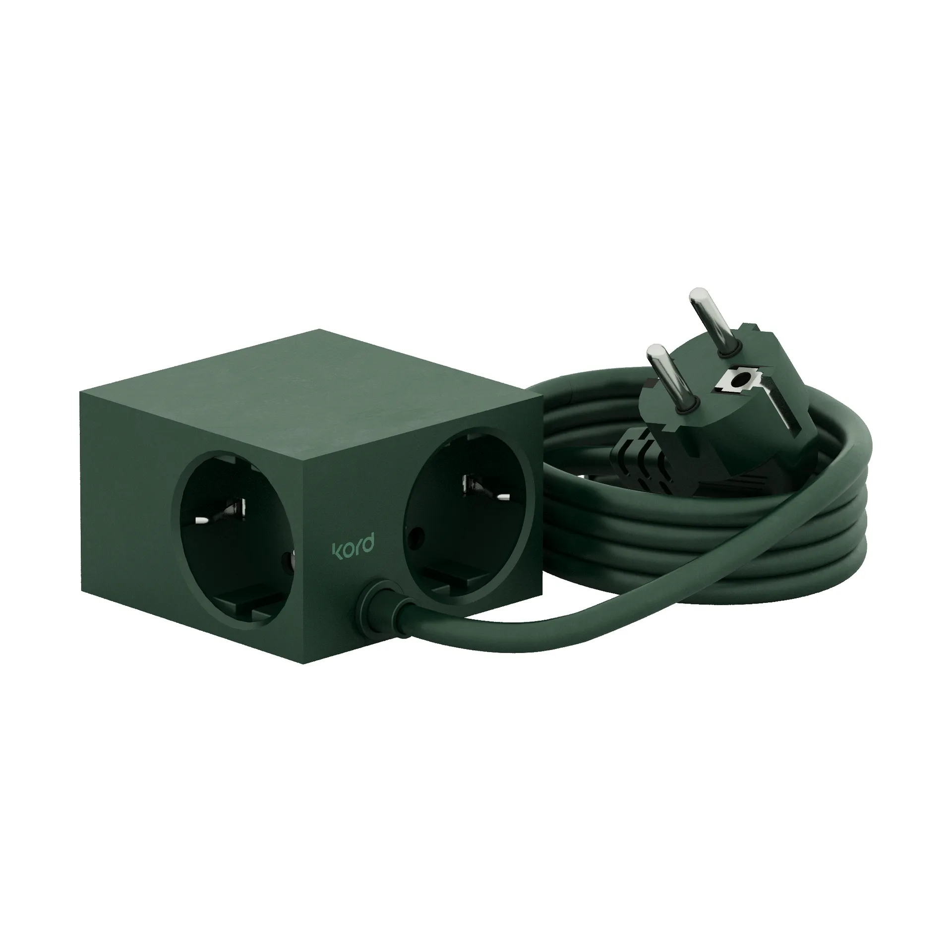 Cuboid Steckdose 2 m, Dark Green Kord