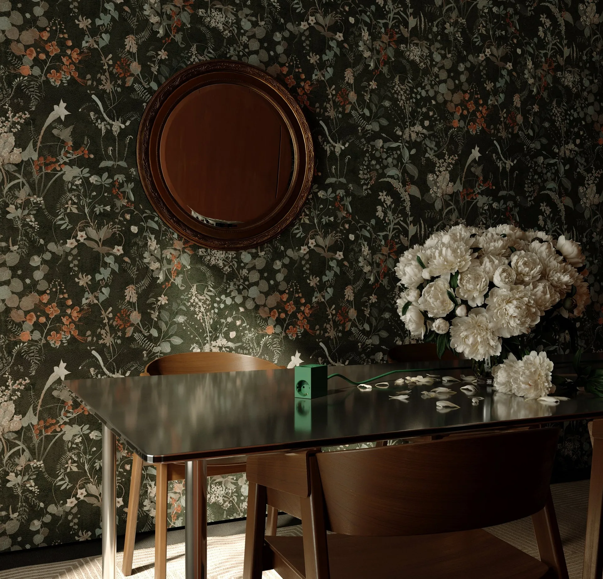 Cuboid Steckdose 2 m, Dark Green Kord