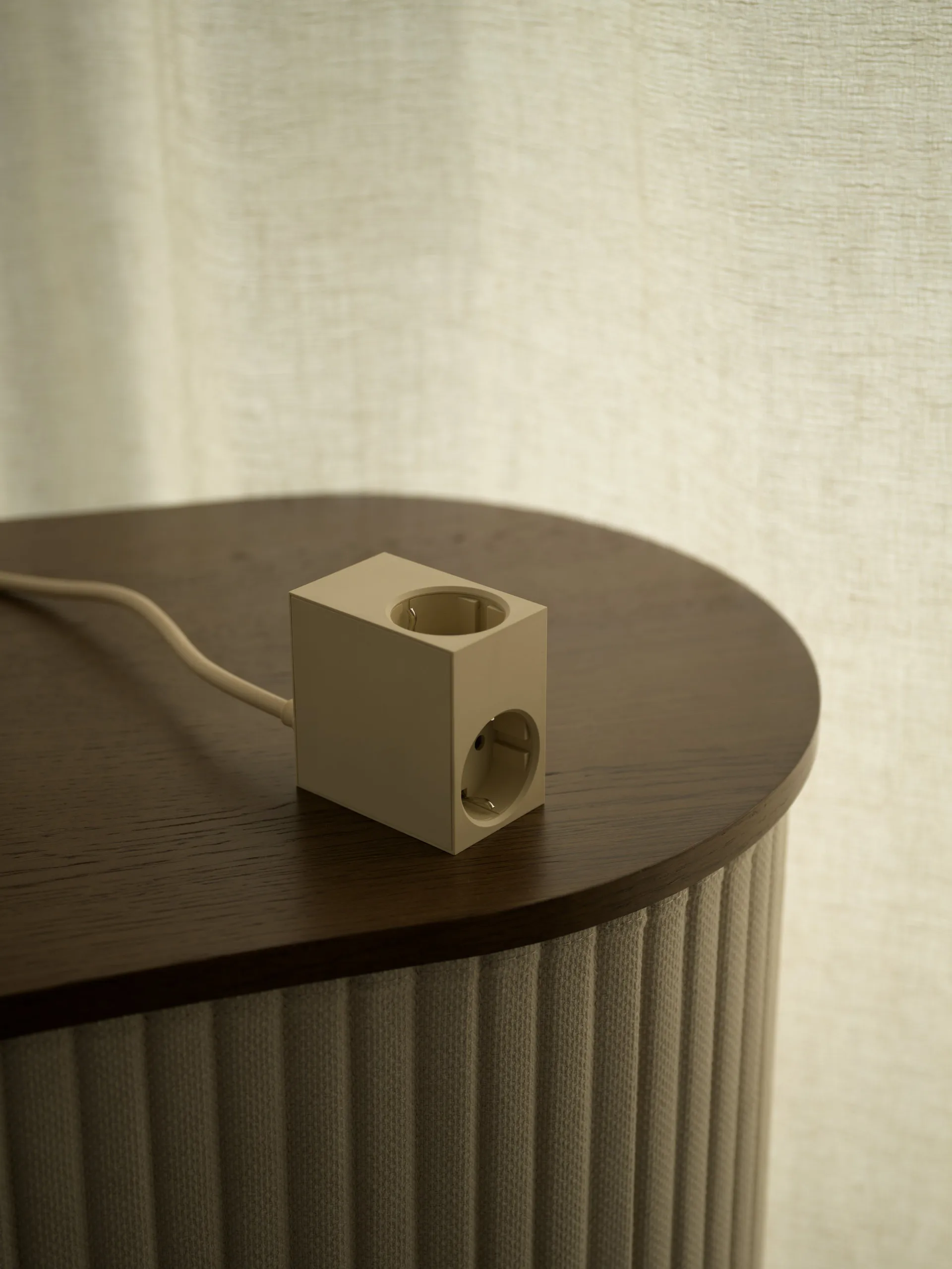 Cuboid Steckdose 2 m, Pearled Ivory Kord