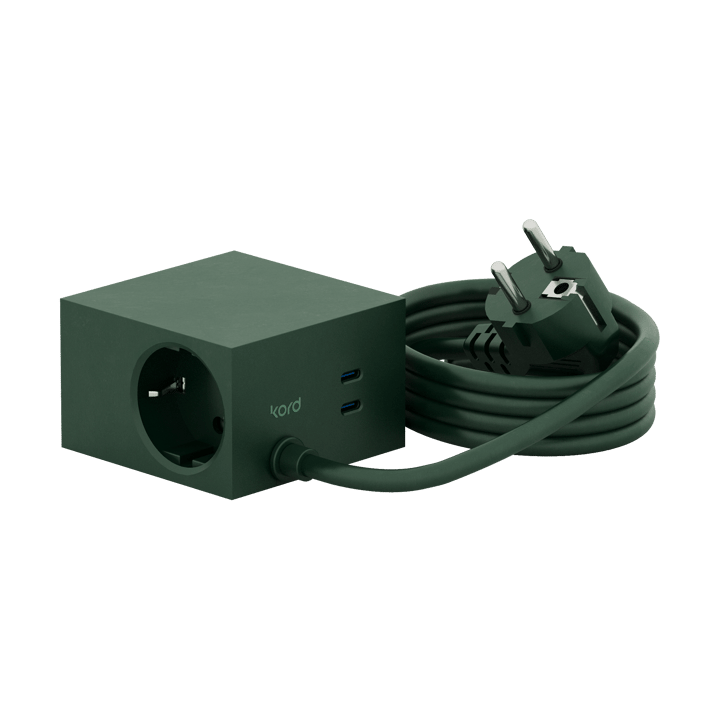 Cuboid+ Steckdose USB-C 30W 2 m - Dark Green - Kord