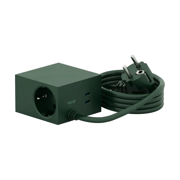 Cuboid+ Steckdosenleiste USB-C 30W 2 m - Dark Green - Kord