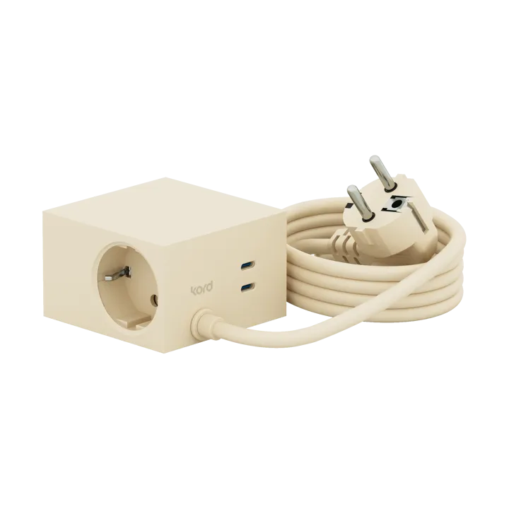 Cuboid+ Steckdosenleiste USB-C 30W 2 m - Pearled Ivory (weiß) - Kord